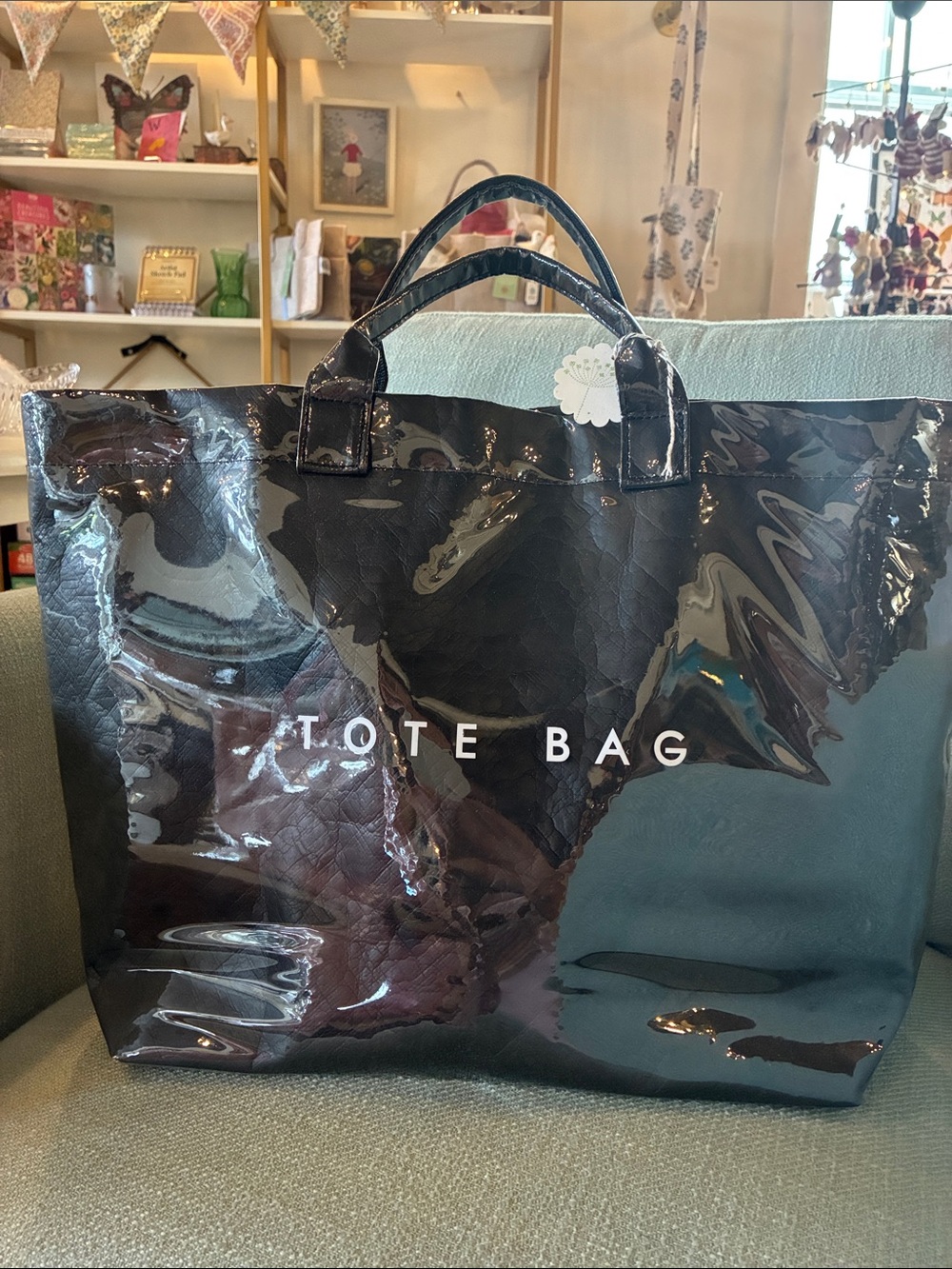 Black Glossy Tote Bag - Tote Bag